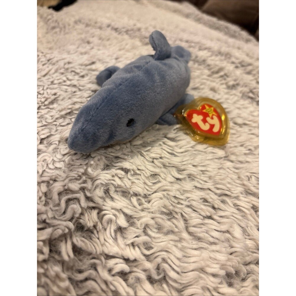 Ty Beanie Baby Crunch the Shark Kids OS Blue Excellent 1996 Plush Toy 4130